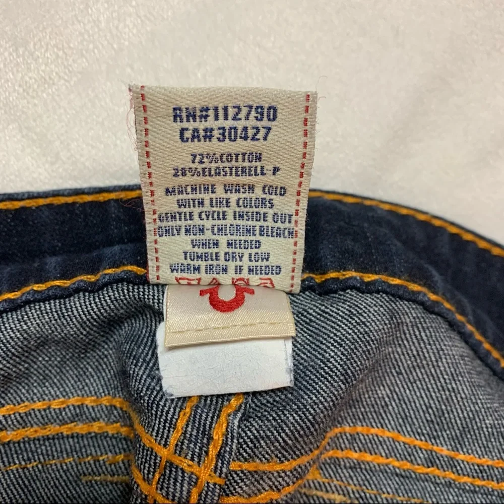 True Religion Dark Indigo Flare Jeans - Picture 10 of 14